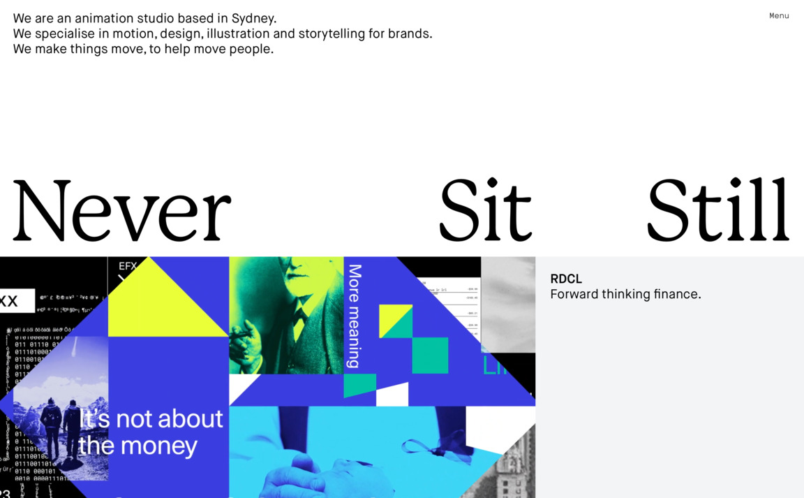 Siteinspire Never Sit Still
